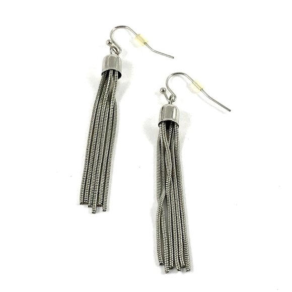 Jewelry - Cute Silver Tone Tassel Dangle Earrings